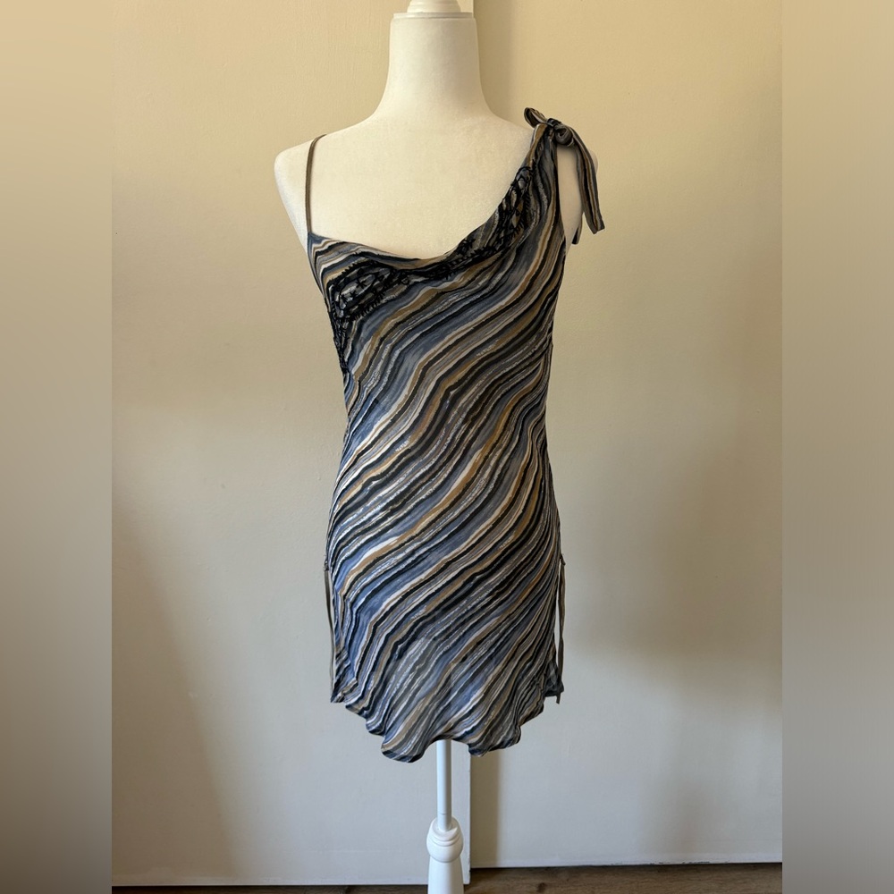 Y2K Rampage made in the USA Rayon Sheer off the shoulder mini dress